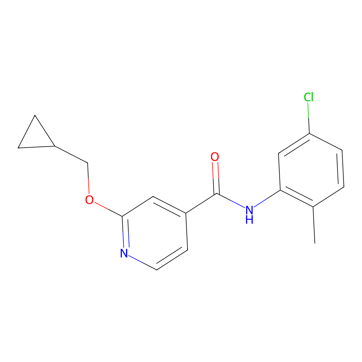N-(5-chloro-2-methylphenyl)-2-(cyclopropylmethoxy)isonicotinamide molecular structure, CAS 2034443-99-5