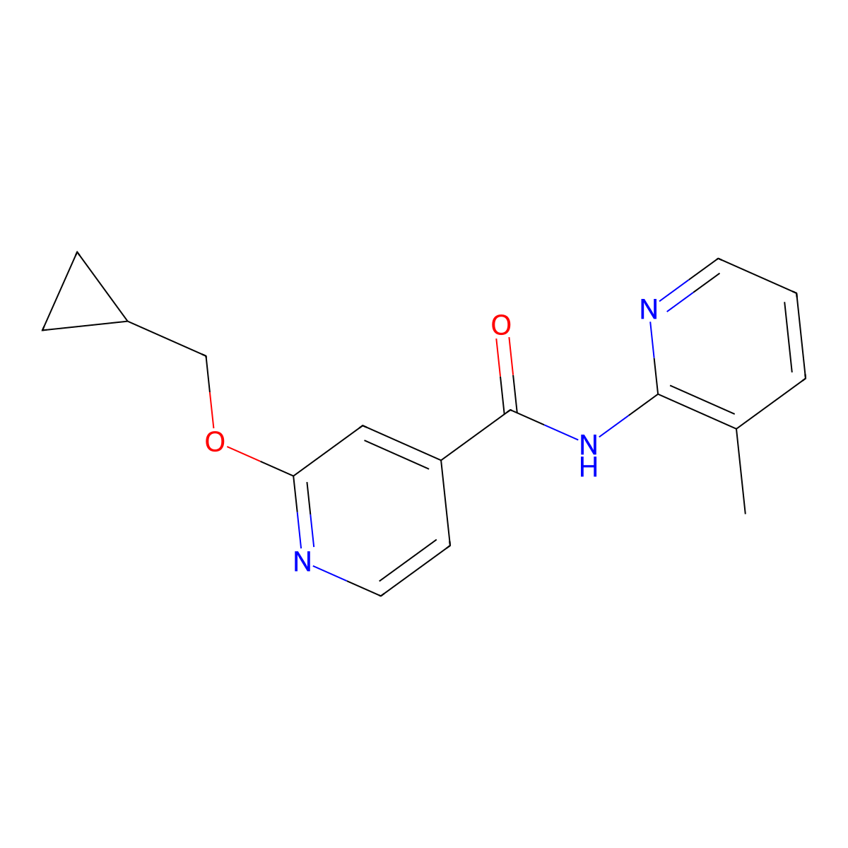2-(cyclopropylmethoxy)-N-(3-methylpyridin-2-yl)isonicotinamide molecular structure, CAS 2034444-04-5
