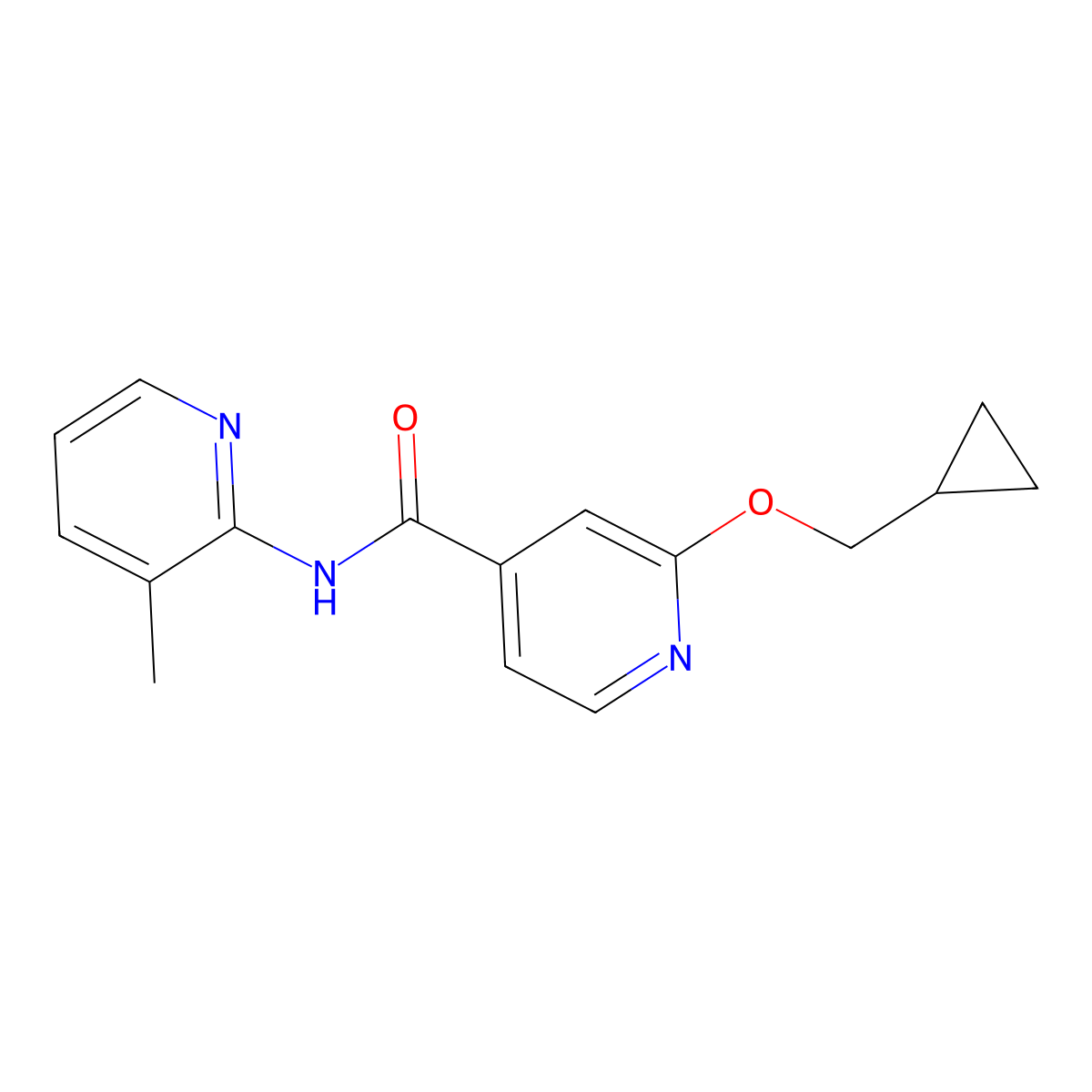 2-(cyclopropylmethoxy)-N-(3-methylpyridin-2-yl)isonicotinamide molecular structure, CAS 2034444-04-5
