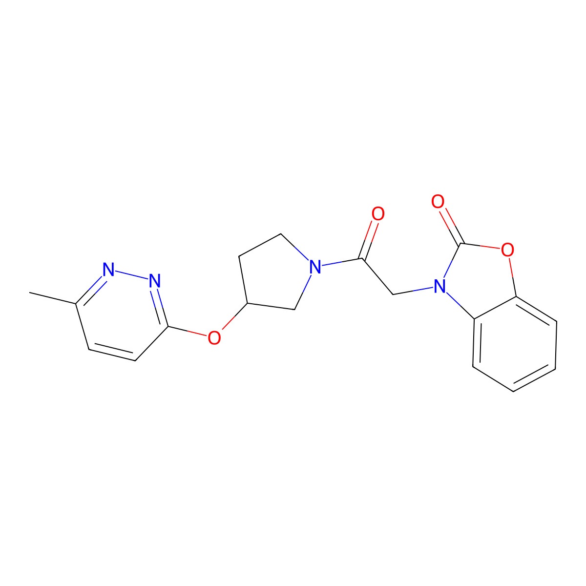 3-(2-(3-((6-methylpyridazin-3-yl)oxy)pyrrolidin-1-yl)-2-oxoethyl)benzo[d]oxazol-2(3H)-one molecular structure, CAS 2034444-09-0