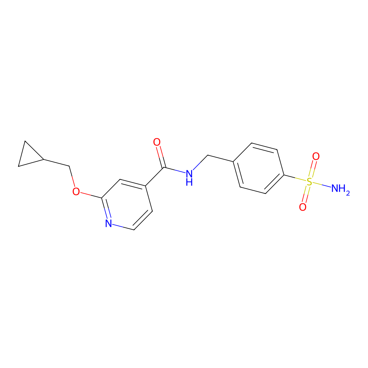2-(cyclopropylmethoxy)-N-(4-sulfamoylbenzyl)isonicotinamide molecular structure, CAS 2034444-24-9