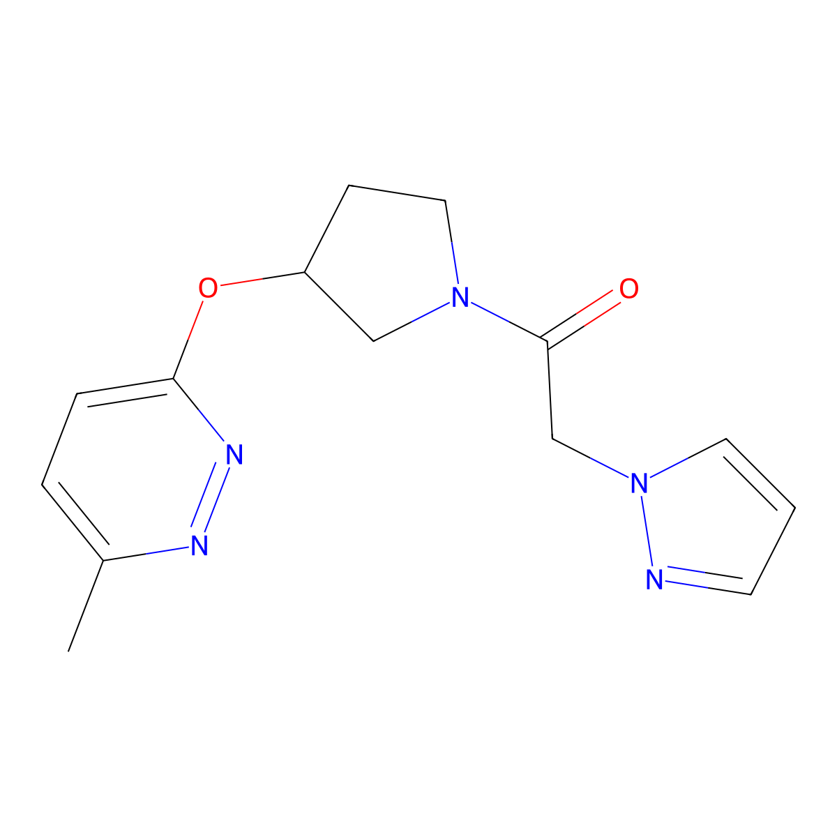 1-(3-((6-methylpyridazin-3-yl)oxy)pyrrolidin-1-yl)-2-(1H-pyrazol-1-yl)ethanone molecular structure, CAS 2034444-26-1