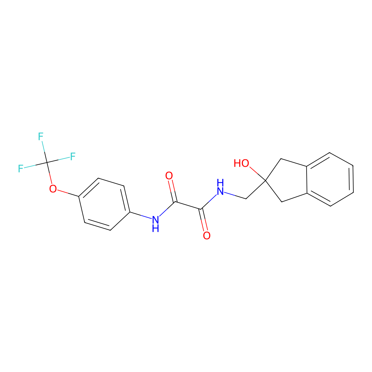 N1-((2-hydroxy-2,3-dihydro-1H-inden-2-yl)methyl)-N2-(4-(trifluoromethoxy)phenyl)oxalamide molecular structure, CAS 2034444-27-2