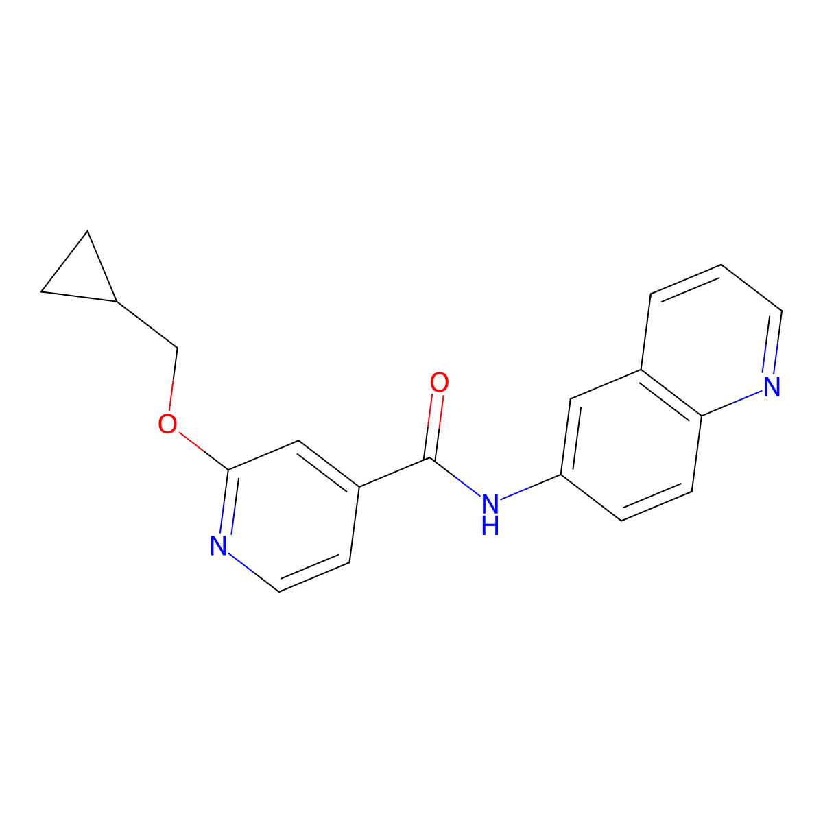 2-(cyclopropylmethoxy)-N-(quinolin-6-yl)isonicotinamide molecular structure, CAS 2034444-32-9