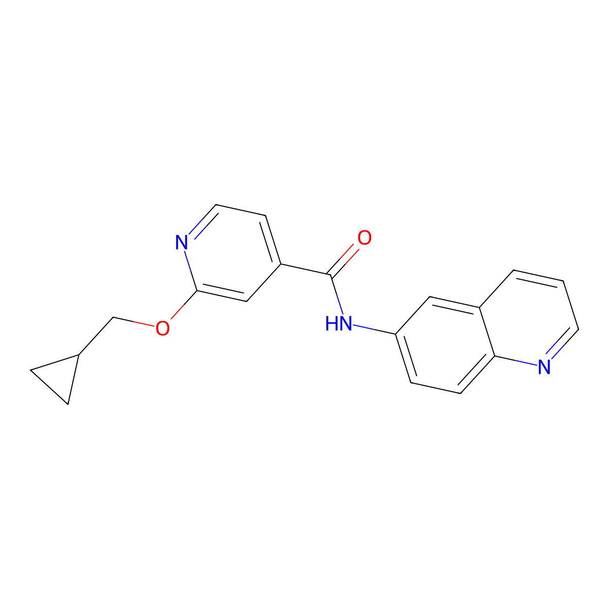 2-(cyclopropylmethoxy)-N-(quinolin-6-yl)isonicotinamide molecular structure, CAS 2034444-32-9