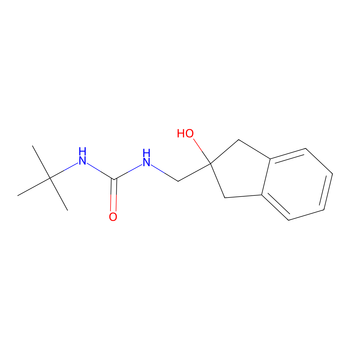 1-(tert-butyl)-3-((2-hydroxy-2,3-dihydro-1H-inden-2-yl)methyl)urea molecular structure, CAS 2034444-38-5