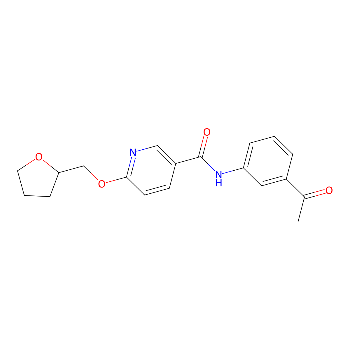 N-(3-acetylphenyl)-6-((tetrahydrofuran-2-yl)methoxy)nicotinamide molecular structure, CAS 2034444-41-0