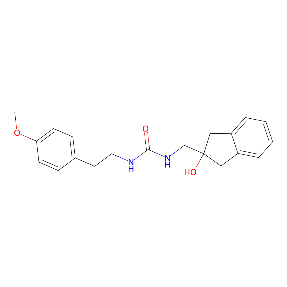 1-((2-hydroxy-2,3-dihydro-1H-inden-2-yl)methyl)-3-(4-methoxyphenethyl)urea molecular structure, CAS 2034444-44-3