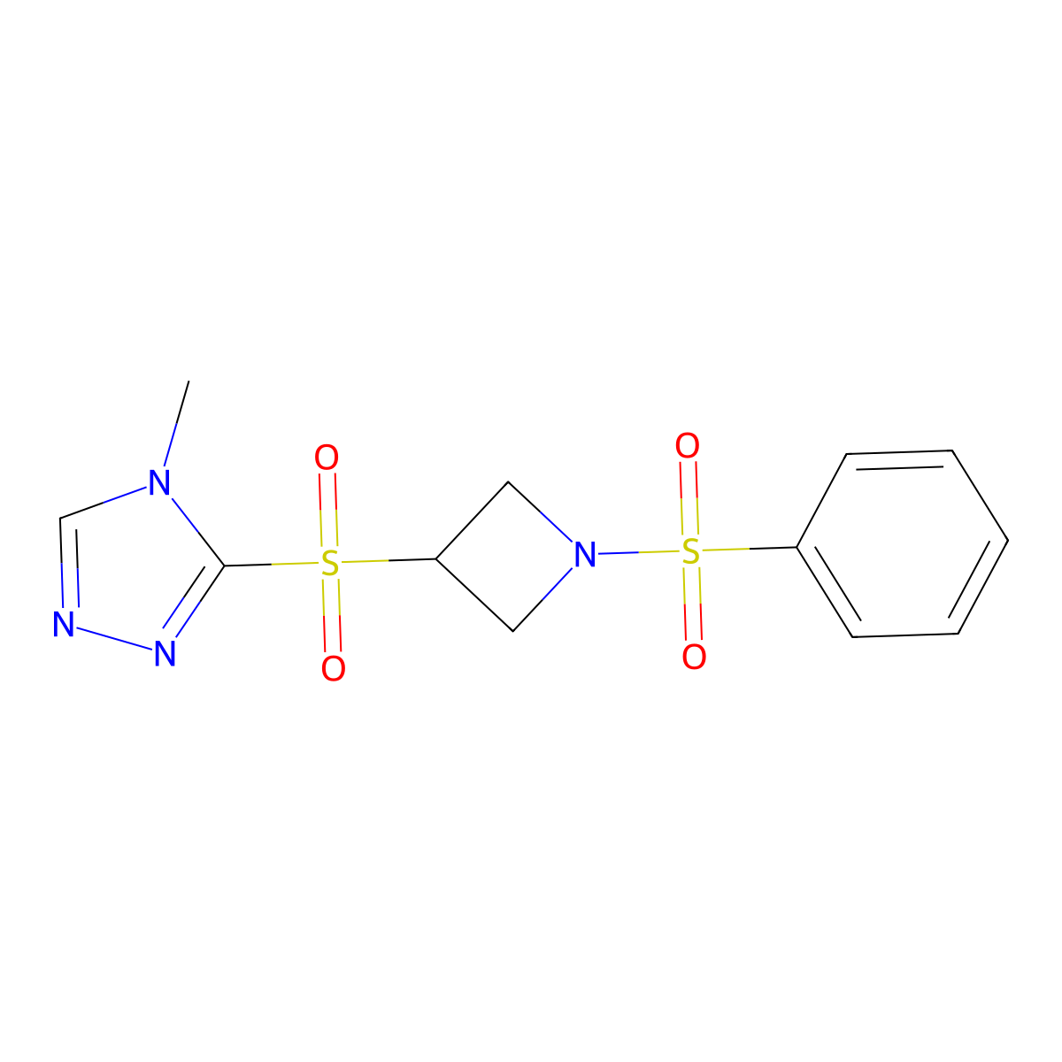 4-methyl-3-((1-(phenylsulfonyl)azetidin-3-yl)sulfonyl)-4H-1,2,4-triazole molecular structure, CAS 2034444-45-4