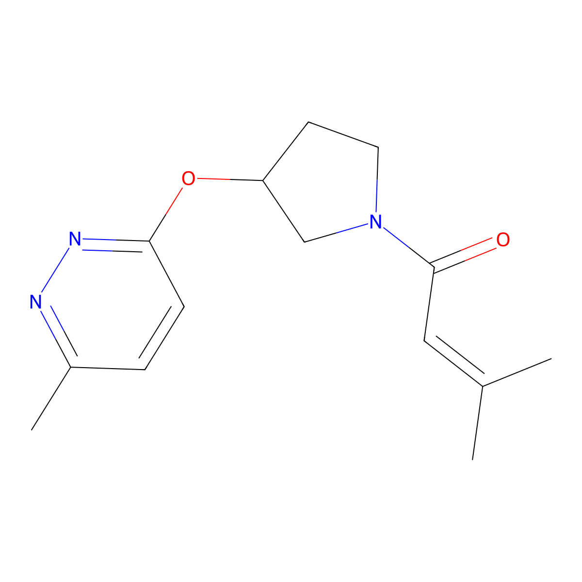 3-Methyl-1-(3-((6-methylpyridazin-3-yl)oxy)pyrrolidin-1-yl)but-2-en-1-one molecular structure, CAS 2034444-46-5