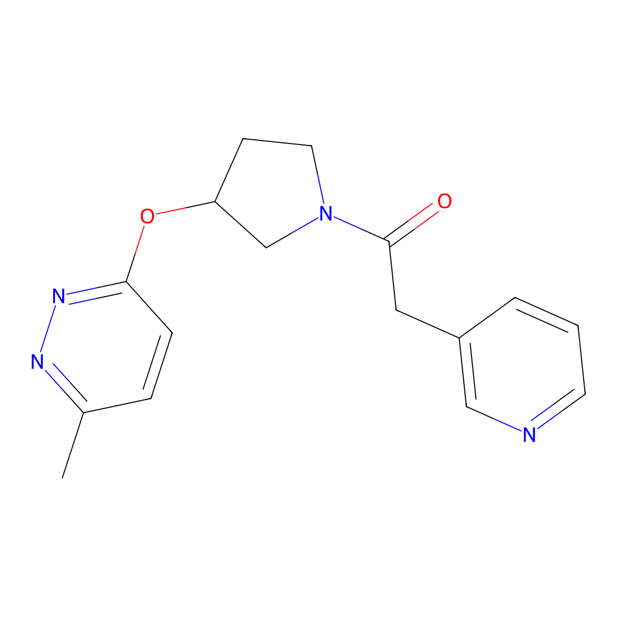 1-(3-((6-Methylpyridazin-3-yl)oxy)pyrrolidin-1-yl)-2-(pyridin-3-yl)ethanone molecular structure, CAS 2034444-57-8