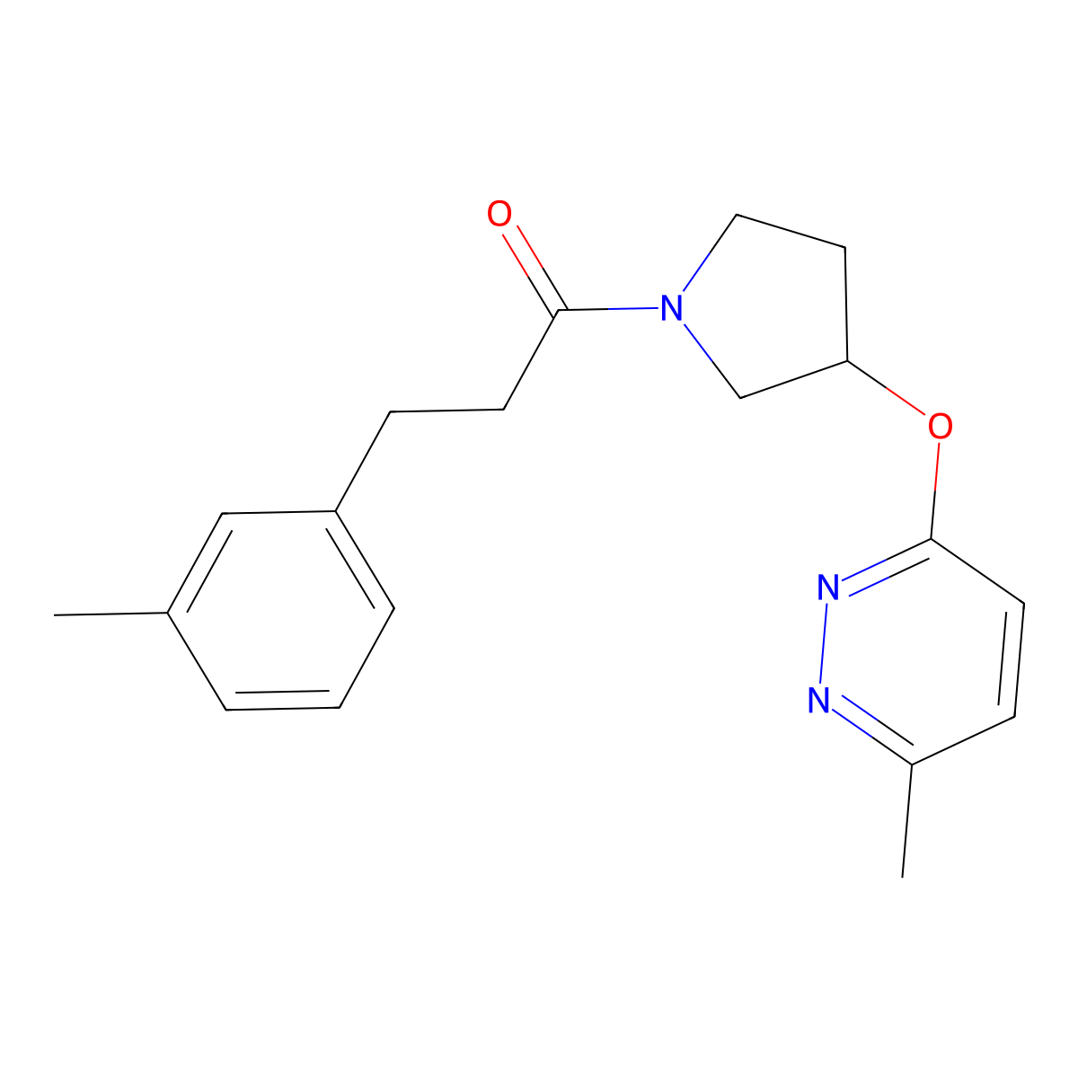 1-(3-((6-Methylpyridazin-3-yl)oxy)pyrrolidin-1-yl)-3-(m-tolyl)propan-1-one molecular structure, CAS 2034444-62-5