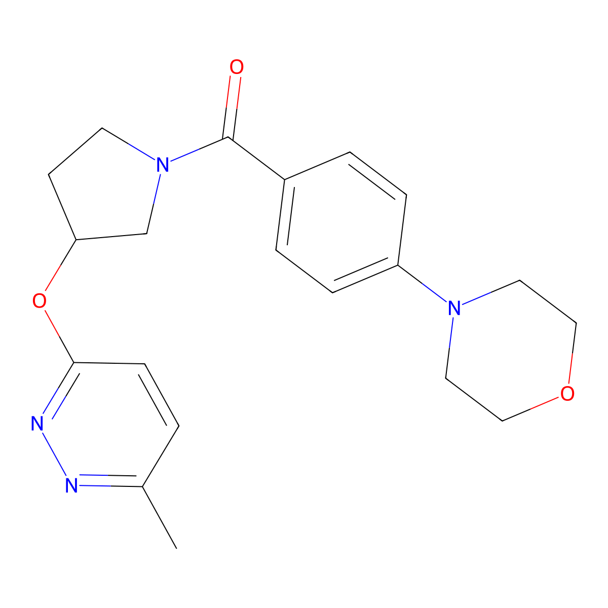 (3-((6-Methylpyridazin-3-yl)oxy)pyrrolidin-1-yl)(4-morpholinophenyl)methanone molecular structure, CAS 2034444-69-2