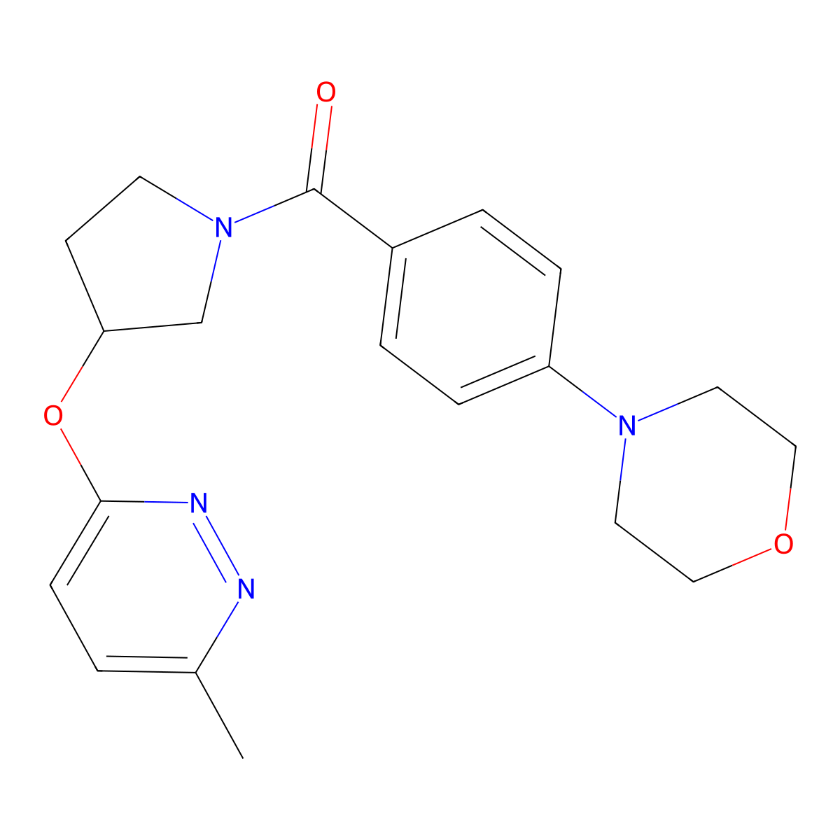 (3-((6-Methylpyridazin-3-yl)oxy)pyrrolidin-1-yl)(4-morpholinophenyl)methanone molecular structure, CAS 2034444-69-2