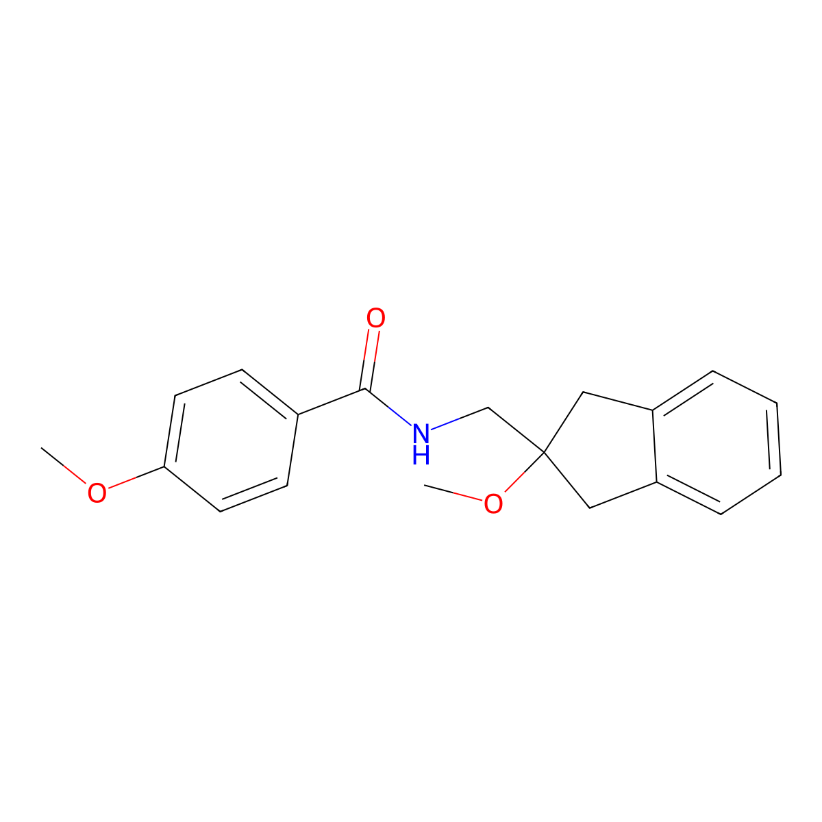 4-methoxy-N-[(2-methoxy-2,3-dihydro-1H-inden-2-yl)methyl]benzamide molecular structure, CAS 2034444-70-5