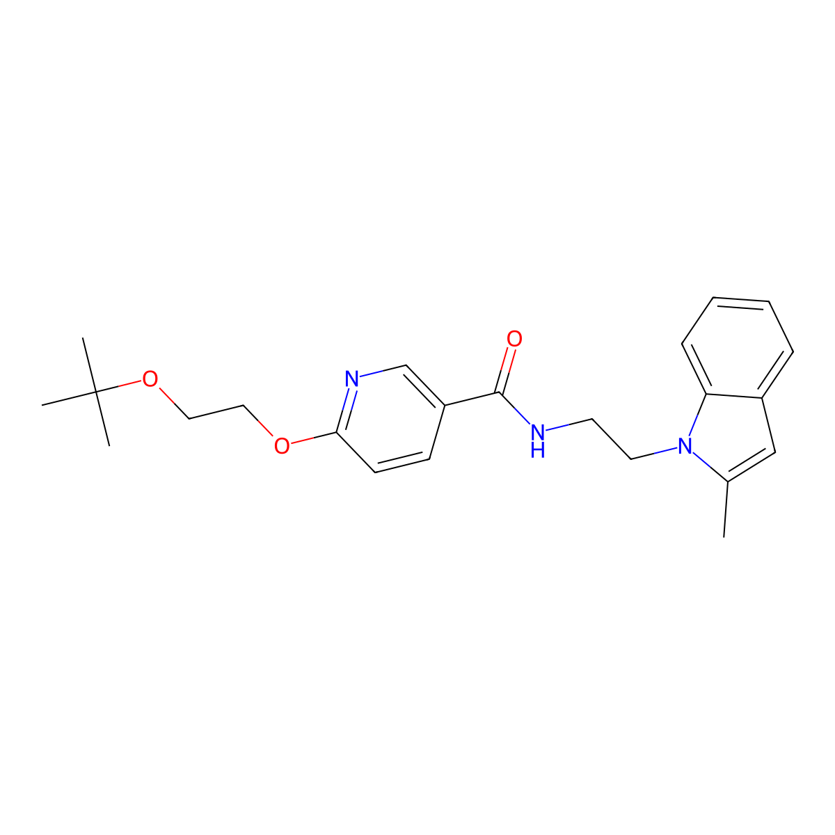 6-(2-(tert-butoxy)ethoxy)-N-(2-(2-methyl-1H-indol-1-yl)ethyl)nicotinamide molecular structure, CAS 2034444-72-7