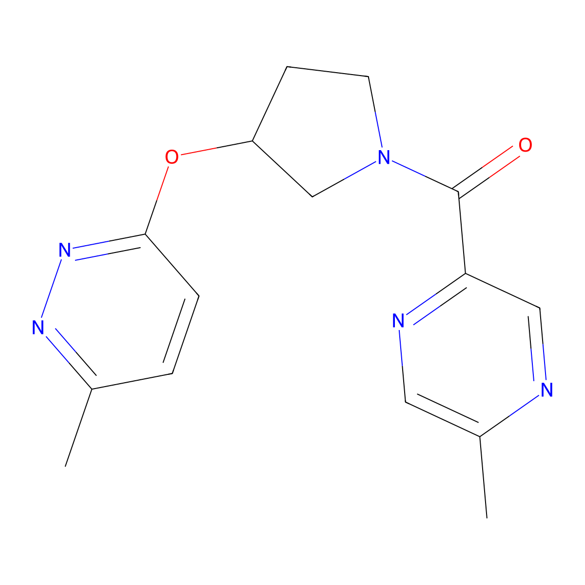 (5-Methylpyrazin-2-yl)(3-((6-methylpyridazin-3-yl)oxy)pyrrolidin-1-yl)methanone molecular structure, CAS 2034444-76-1