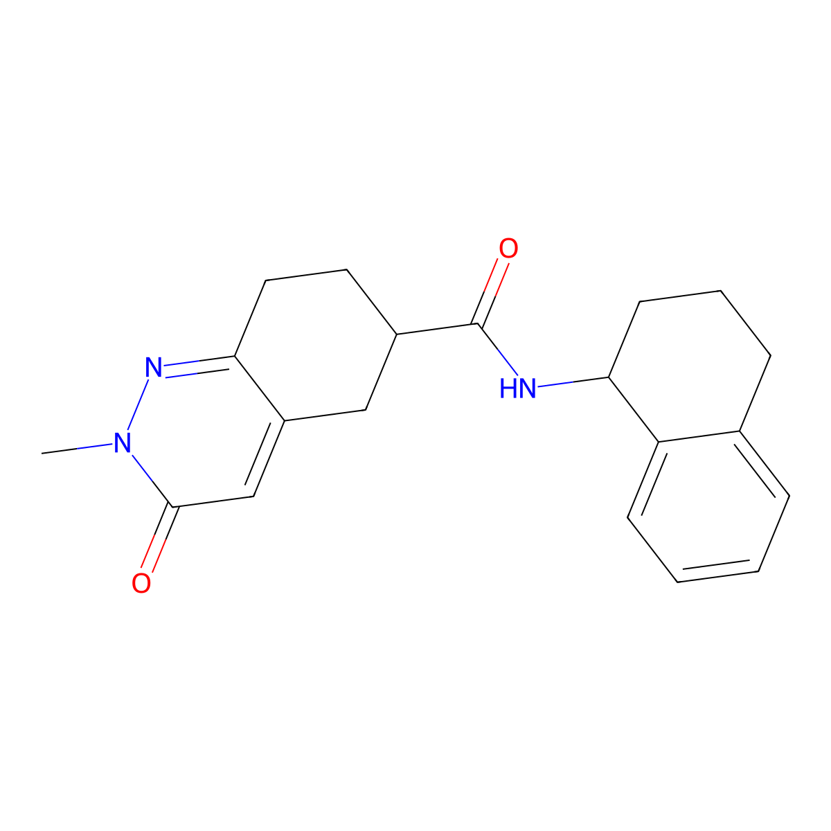 2-methyl-3-oxo-N-(1,2,3,4-tetrahydronaphthalen-1-yl)-2,3,5,6,7,8-hexahydrocinnoline-6-carboxamide molecular structure, CAS 2034444-91-0