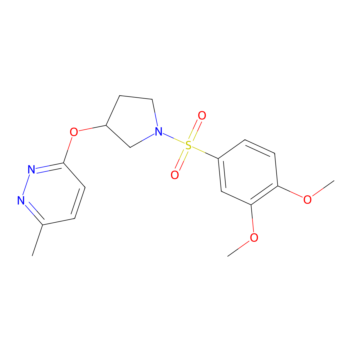 3-((1-((3,4-Dimethoxyphenyl)sulfonyl)pyrrolidin-3-yl)oxy)-6-methylpyridazine molecular structure, CAS 2034444-96-5