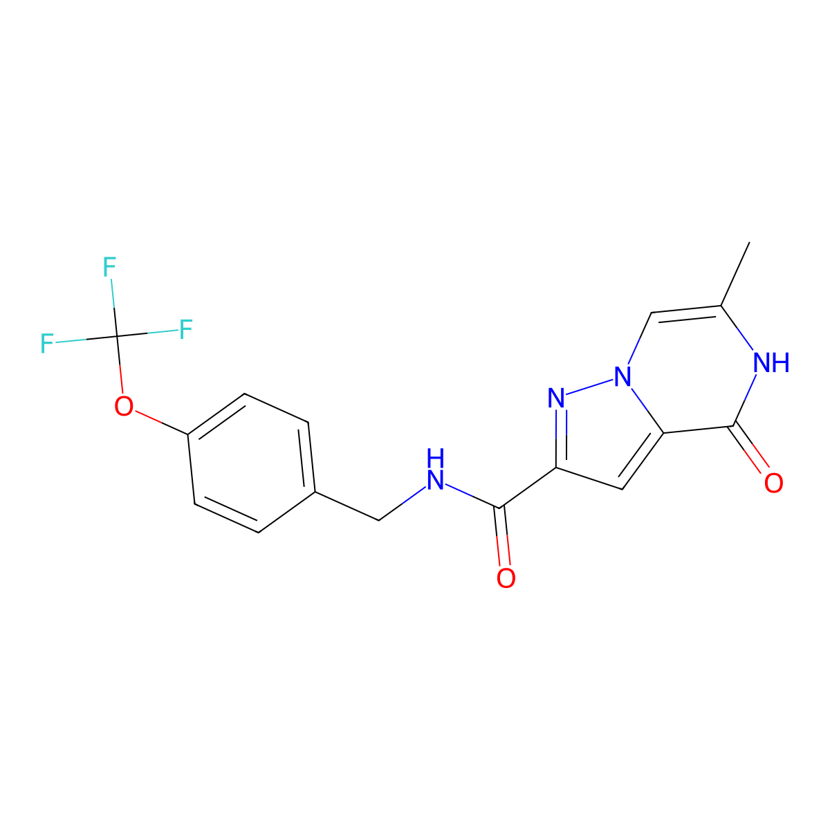 6-methyl-4-oxo-N-(4-(trifluoromethoxy)benzyl)-4,5-dihydropyrazolo[1,5-a]pyrazine-2-carboxamide molecular structure, CAS 2034445-04-8