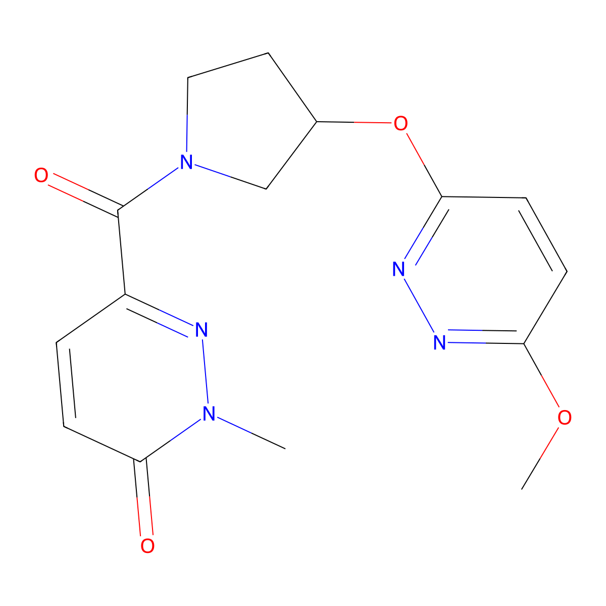 6-(3-((6-methoxypyridazin-3-yl)oxy)pyrrolidine-1-carbonyl)-2-methylpyridazin-3(2H)-one molecular structure, CAS 2034445-12-8