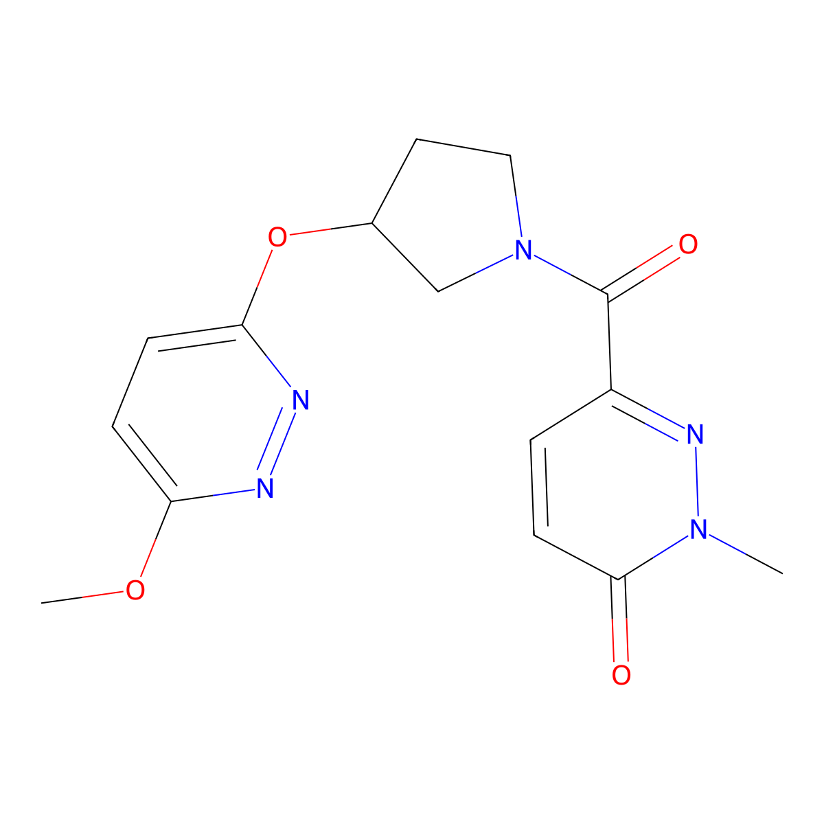 6-(3-((6-methoxypyridazin-3-yl)oxy)pyrrolidine-1-carbonyl)-2-methylpyridazin-3(2H)-one molecular structure, CAS 2034445-12-8
