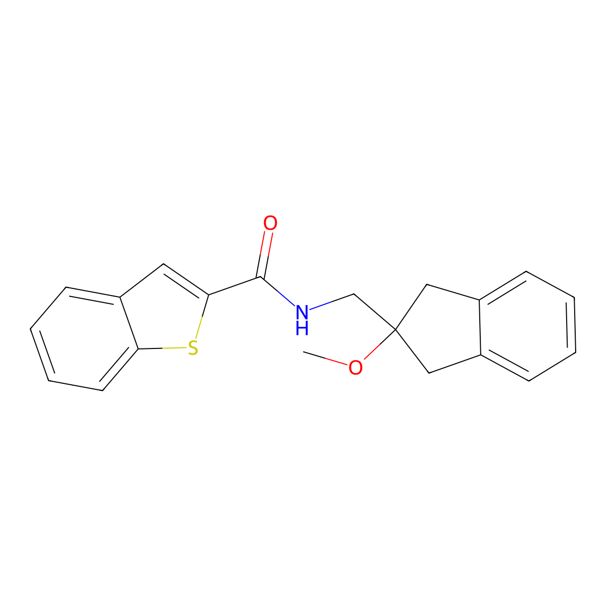 N-((2-methoxy-2,3-dihydro-1H-inden-2-yl)methyl)benzo[b]thiophene-2-carboxamide molecular structure, CAS 2034445-16-2