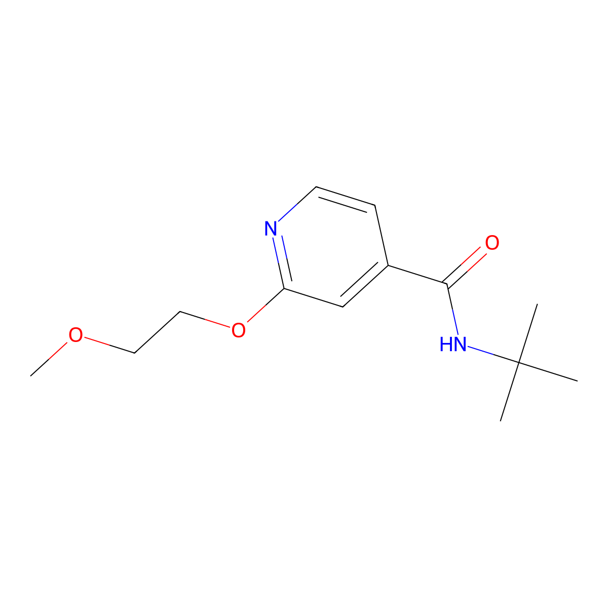 N-(tert-butyl)-2-(2-methoxyethoxy)isonicotinamide molecular structure, CAS 2034445-31-1