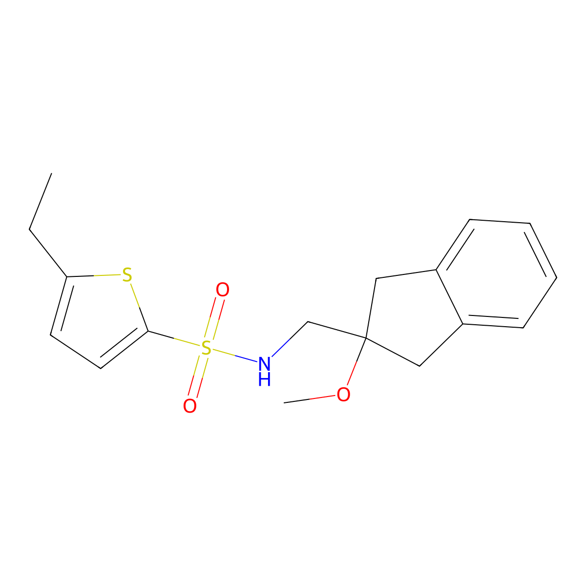 5-ethyl-N-((2-methoxy-2,3-dihydro-1H-inden-2-yl)methyl)thiophene-2-sulfonamide molecular structure, CAS 2034445-52-6