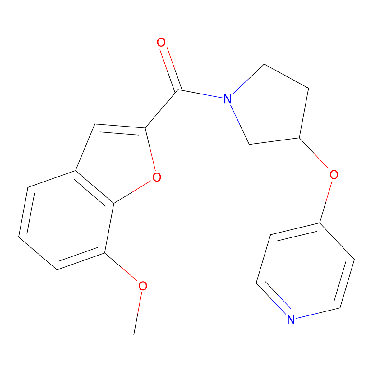 (7-Methoxybenzofuran-2-yl)(3-(pyridin-4-yloxy)pyrrolidin-1-yl)methanone molecular structure, CAS 2034445-74-2