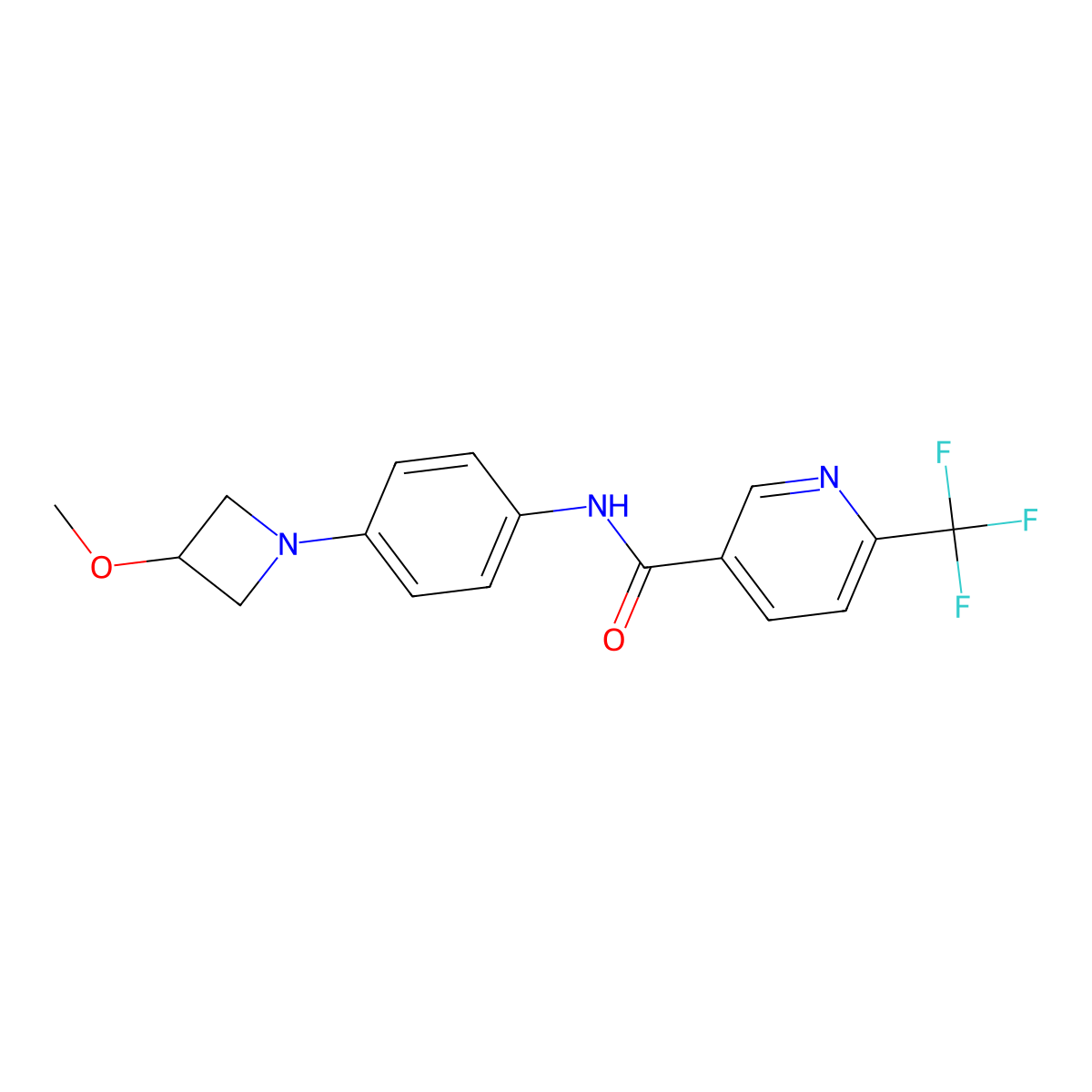 N-(4-(3-methoxyazetidin-1-yl)phenyl)-6-(trifluoromethyl)nicotinamide molecular structure, CAS 2034445-96-8