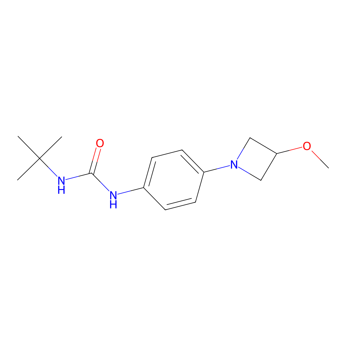 1-(Tert-butyl)-3-(4-(3-methoxyazetidin-1-yl)phenyl)urea molecular structure, CAS 2034446-05-2