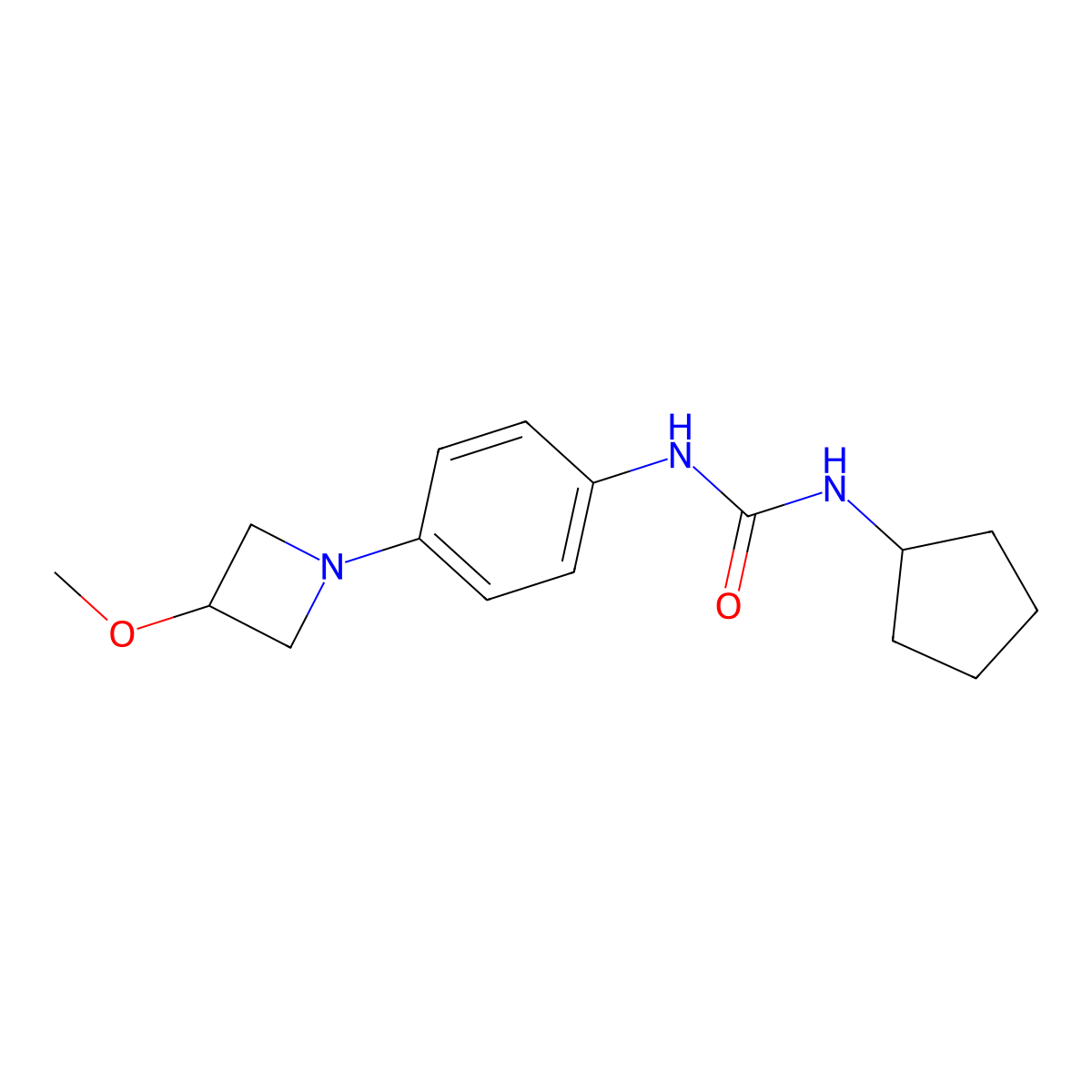 1-Cyclopentyl-3-(4-(3-methoxyazetidin-1-yl)phenyl)urea molecular structure, CAS 2034446-14-3