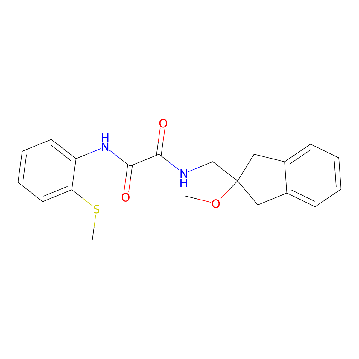 N1-((2-methoxy-2,3-dihydro-1H-inden-2-yl)methyl)-N2-(2-(methylthio)phenyl)oxalamide molecular structure, CAS 2034446-16-5