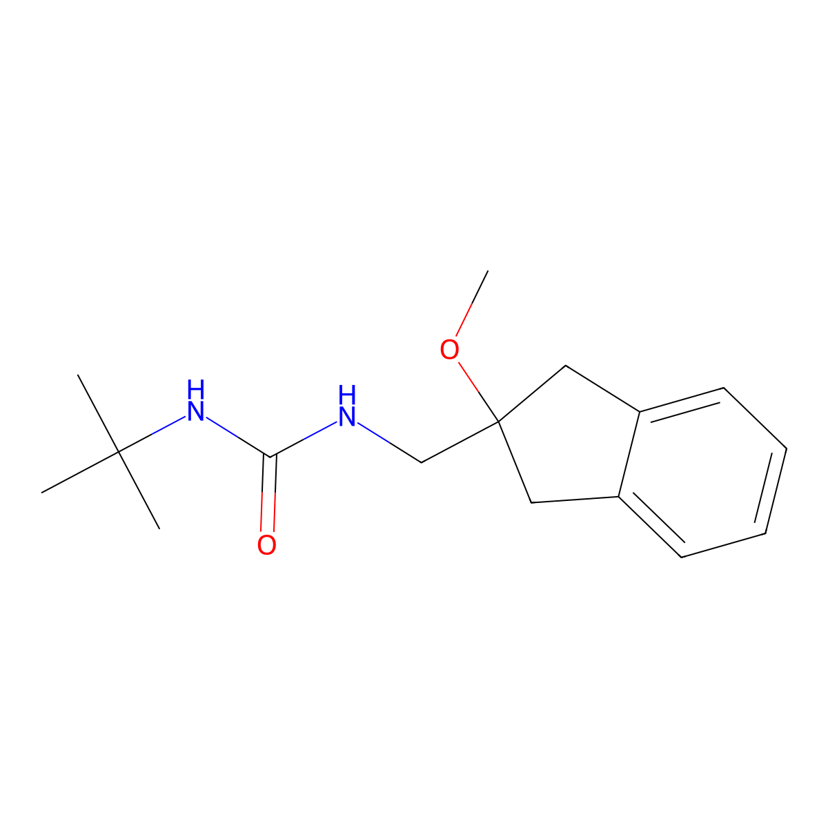 1-(tert-butyl)-3-((2-methoxy-2,3-dihydro-1H-inden-2-yl)methyl)urea molecular structure, CAS 2034446-24-5