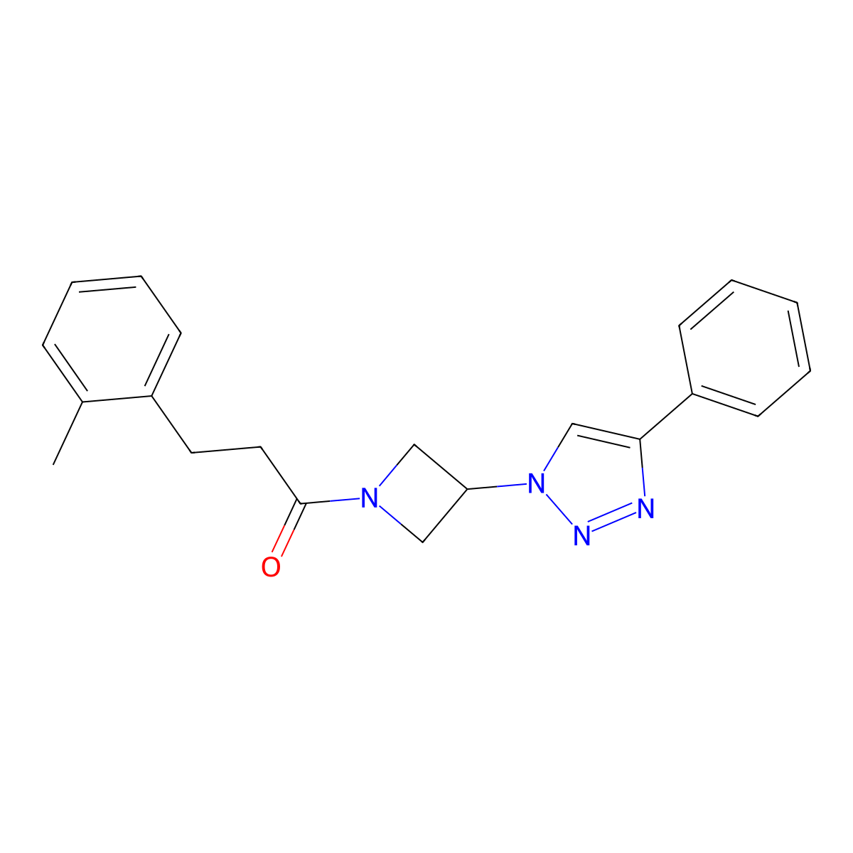 1-(3-(4-phenyl-1H-1,2,3-triazol-1-yl)azetidin-1-yl)-3-(o-tolyl)propan-1-one molecular structure, CAS 2034446-27-8
