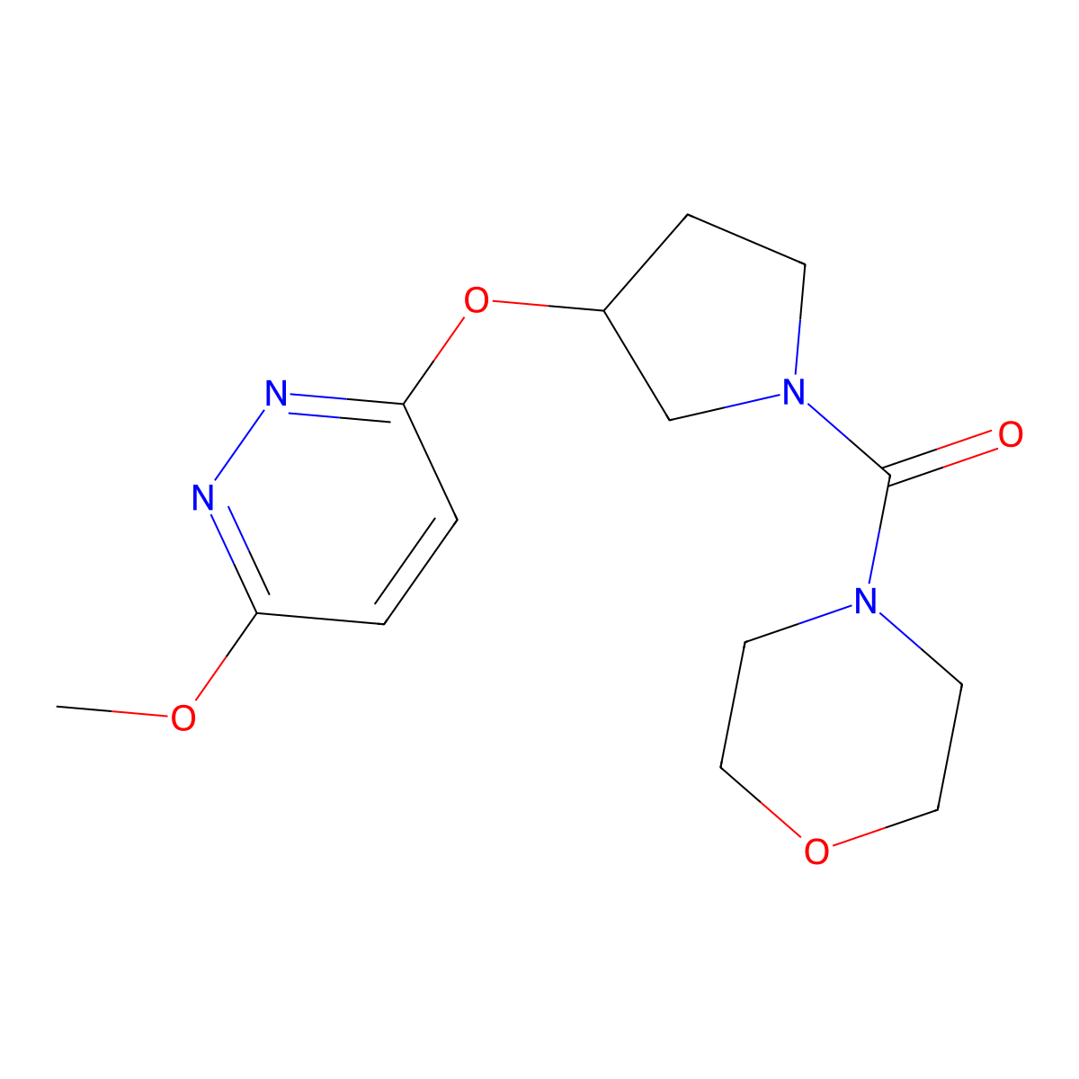 (3-((6-Methoxypyridazin-3-yl)oxy)pyrrolidin-1-yl)(morpholino)methanone molecular structure, CAS 2034446-31-4
