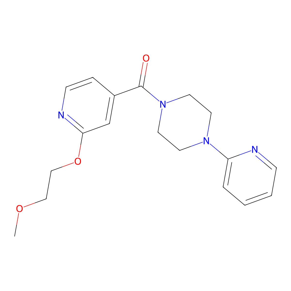 (2-(2-Methoxyethoxy)pyridin-4-yl)(4-(pyridin-2-yl)piperazin-1-yl)methanone molecular structure, CAS 2034446-35-8