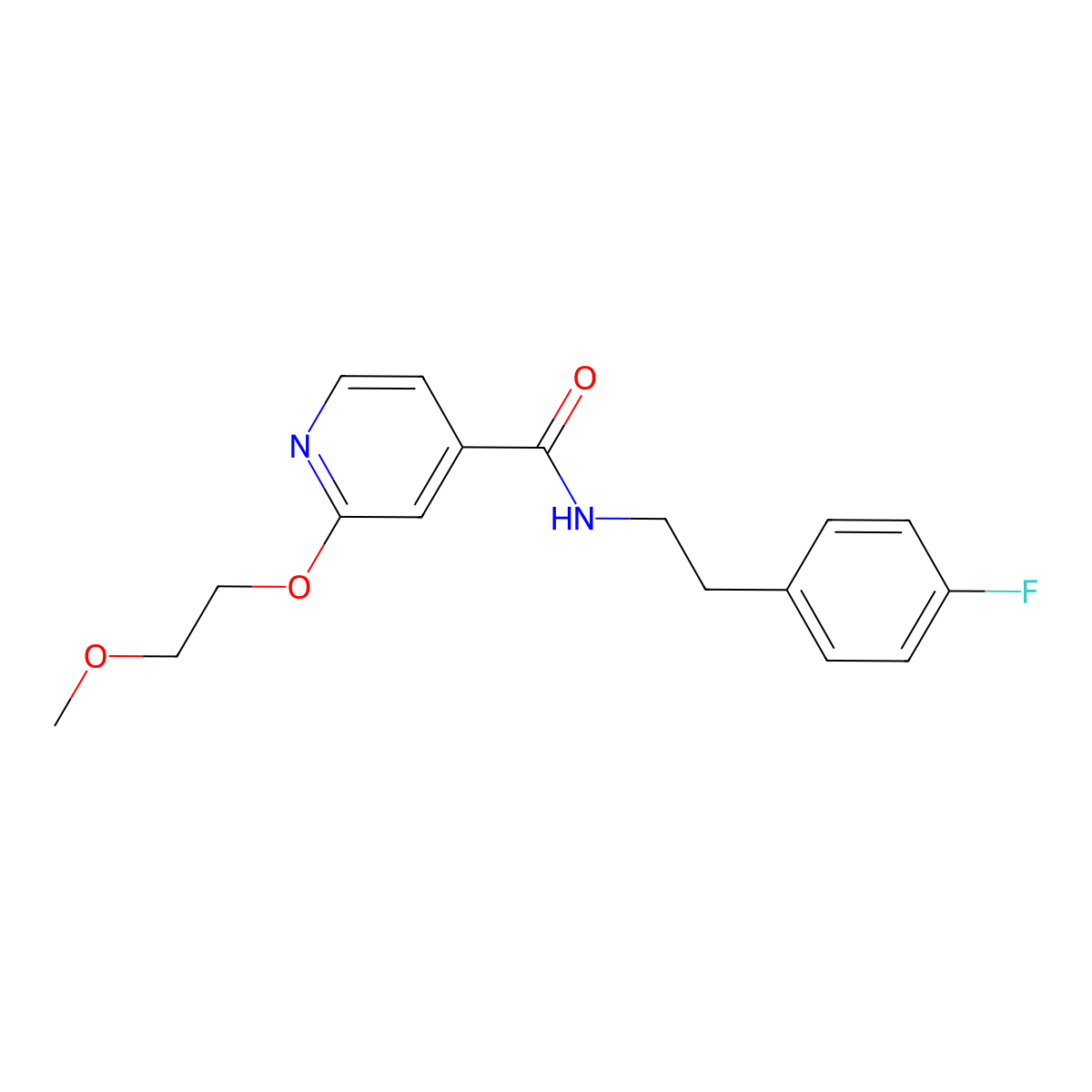 N-(4-fluorophenethyl)-2-(2-methoxyethoxy)isonicotinamide molecular structure, CAS 2034446-41-6
