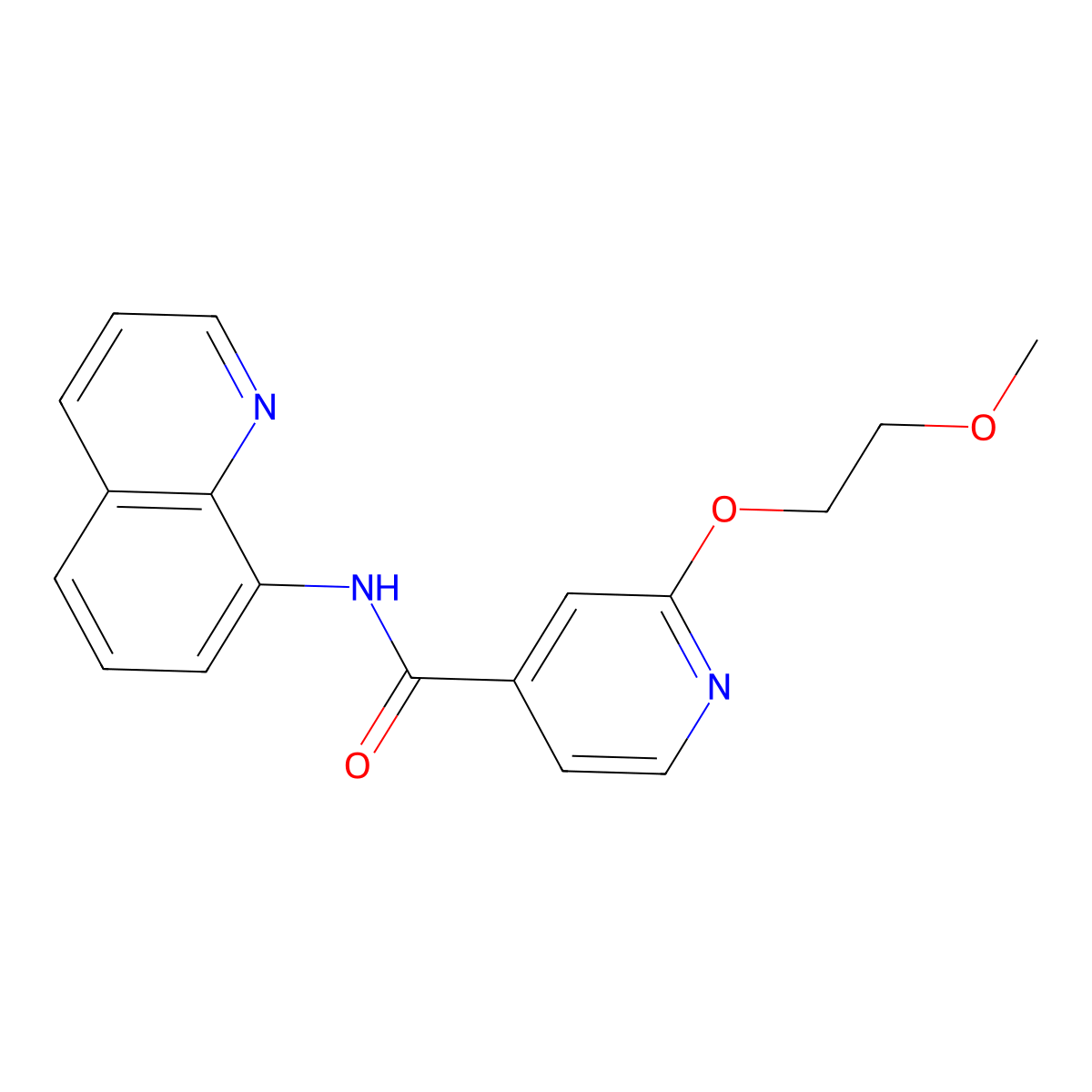 2-(2-methoxyethoxy)-N-(quinolin-8-yl)isonicotinamide molecular structure, CAS 2034446-51-8