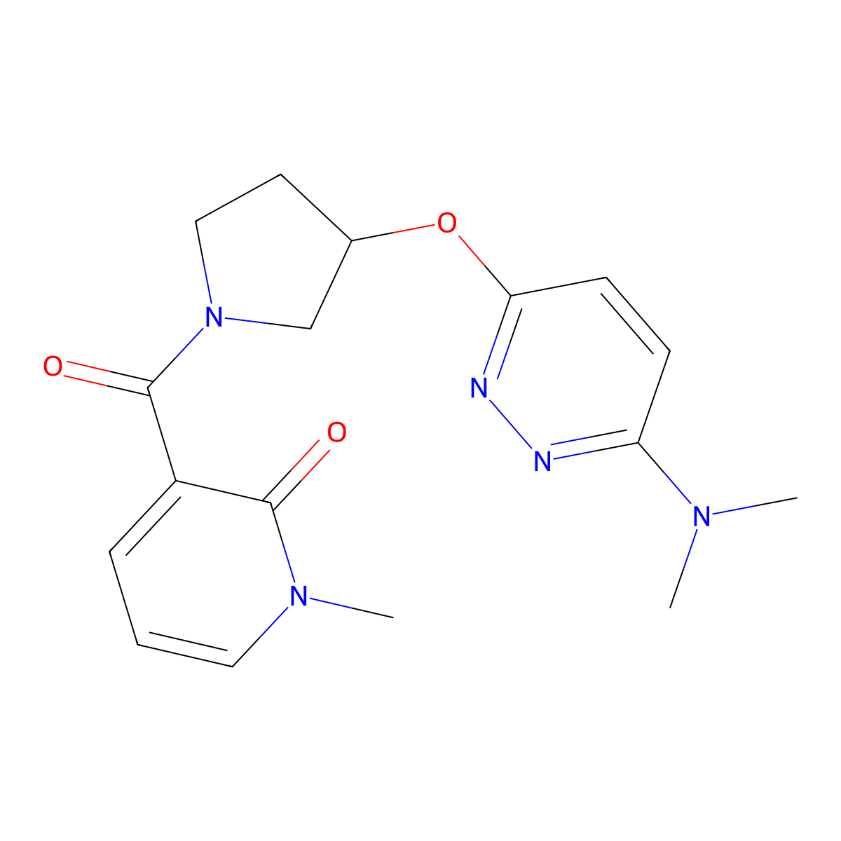 3-(3-((6-(dimethylamino)pyridazin-3-yl)oxy)pyrrolidine-1-carbonyl)-1-methylpyridin-2(1H)-one molecular structure, CAS 2034446-66-5