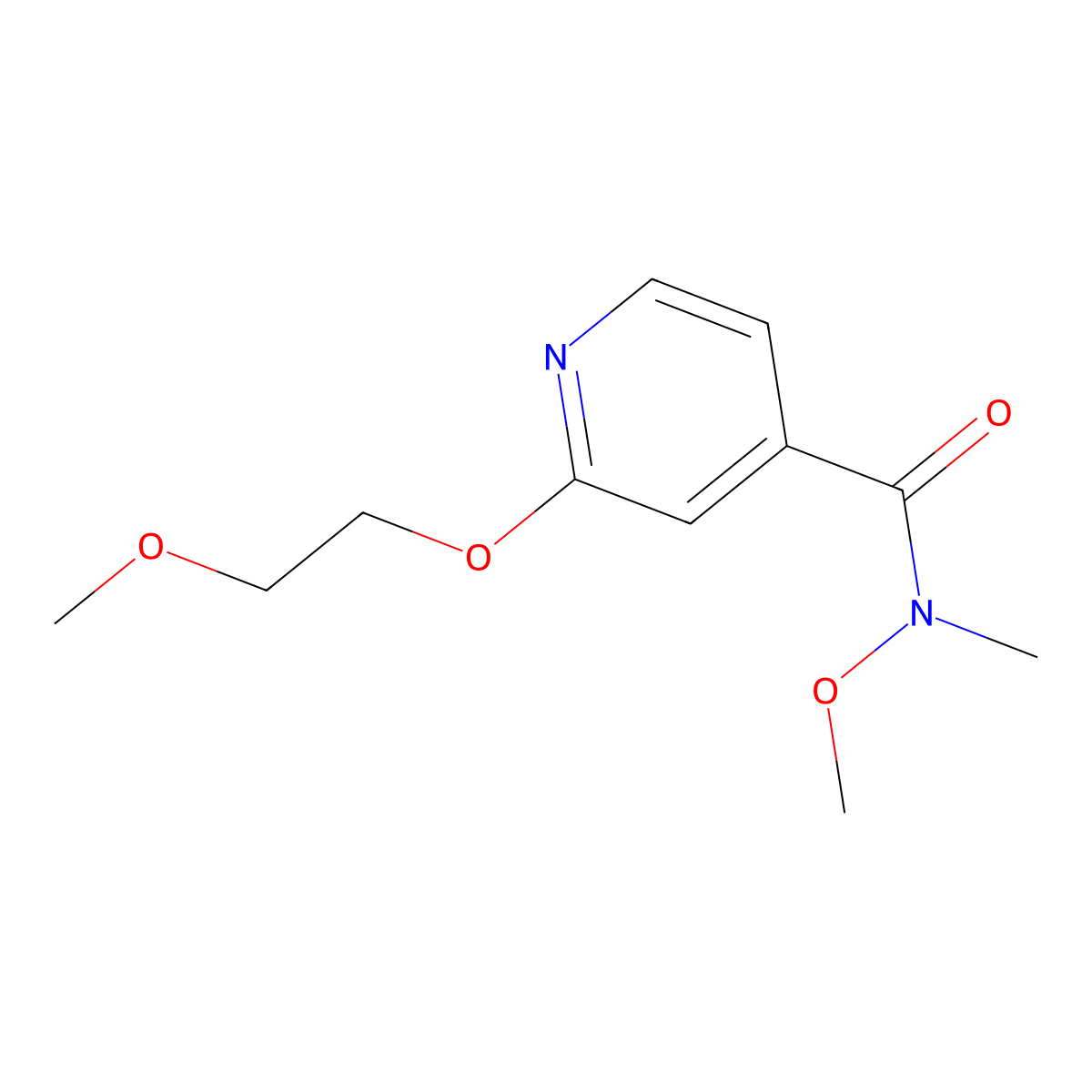 N-methoxy-2-(2-methoxyethoxy)-N-methylisonicotinamide molecular structure, CAS 2034446-77-8