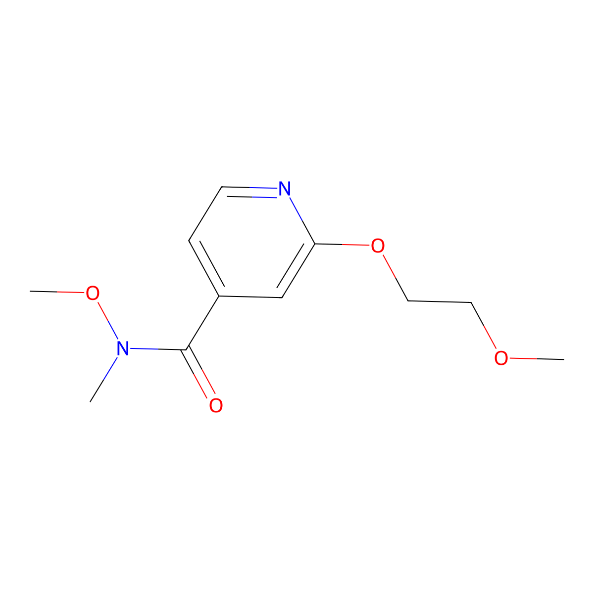 N-methoxy-2-(2-methoxyethoxy)-N-methylisonicotinamide molecular structure, CAS 2034446-77-8