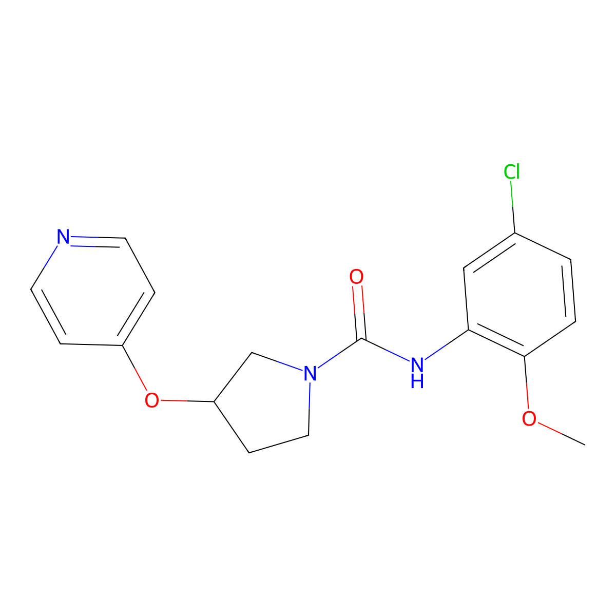 N-(5-chloro-2-methoxyphenyl)-3-(pyridin-4-yloxy)pyrrolidine-1-carboxamide molecular structure, CAS 2034446-79-0