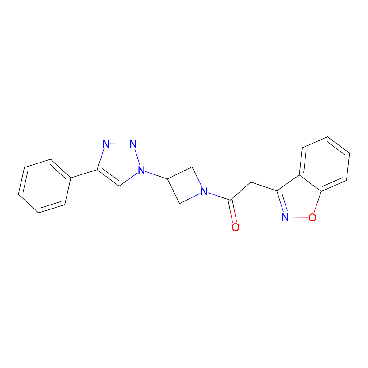 2-(benzo[d]isoxazol-3-yl)-1-(3-(4-phenyl-1H-1,2,3-triazol-1-yl)azetidin-1-yl)ethanone molecular structure, CAS 2034446-83-6