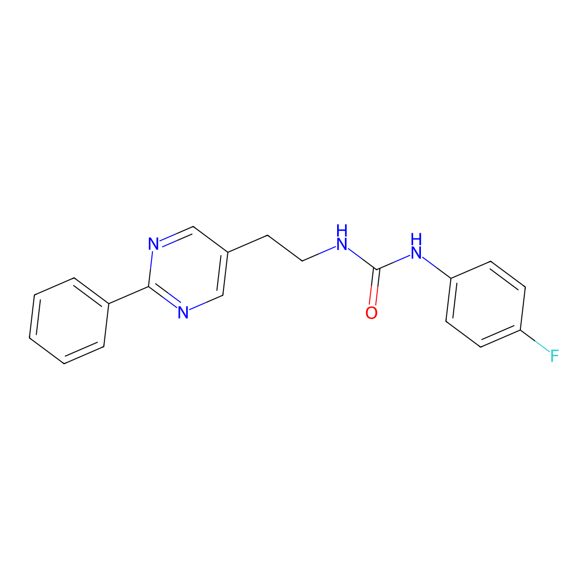 1-(4-Fluorophenyl)-3-[2-(2-phenylpyrimidin-5-yl)ethyl]urea molecular structure, CAS 2034446-84-7