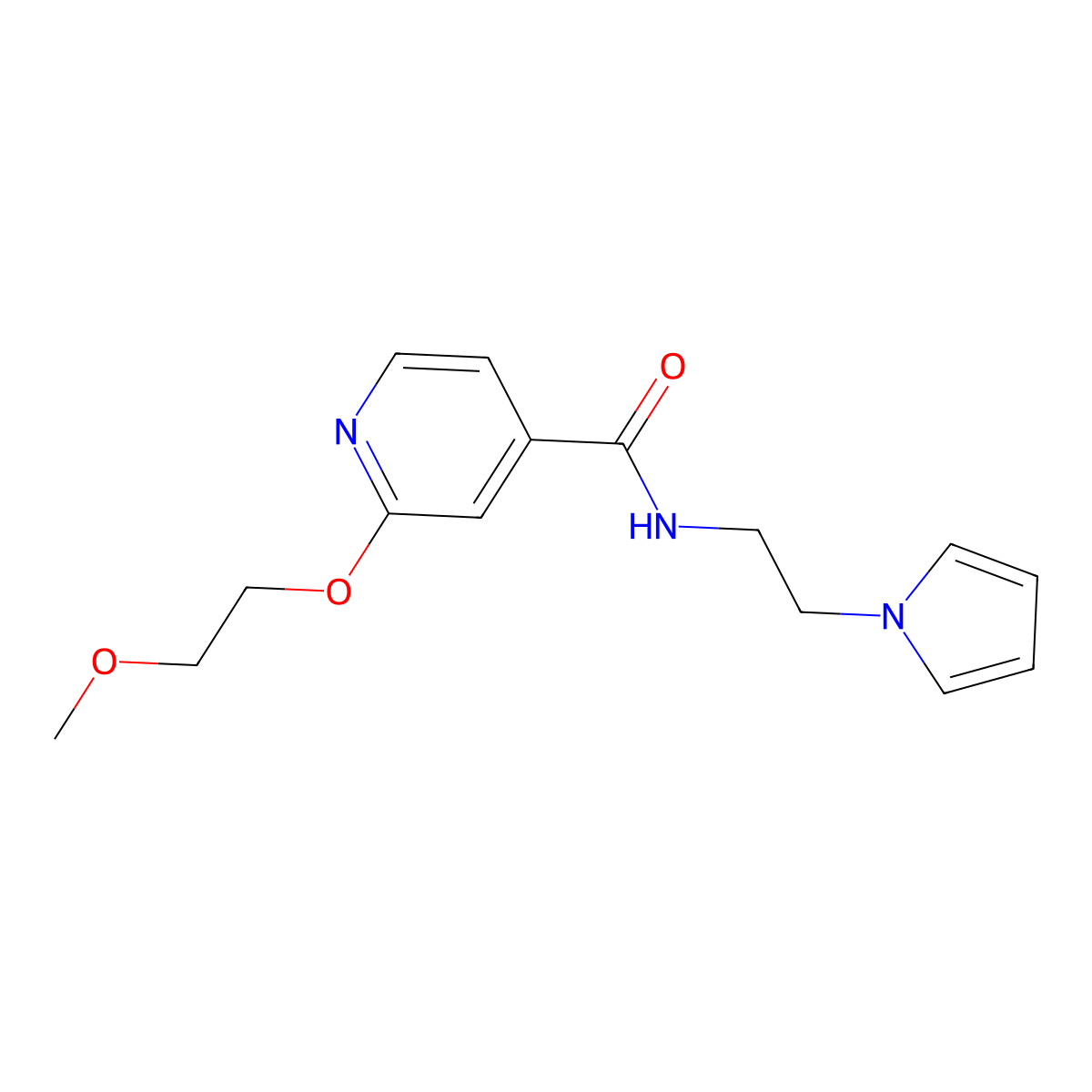 N-(2-(1H-pyrrol-1-yl)ethyl)-2-(2-methoxyethoxy)isonicotinamide molecular structure, CAS 2034446-85-8