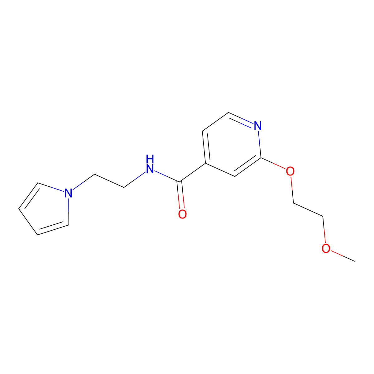 N-(2-(1H-pyrrol-1-yl)ethyl)-2-(2-methoxyethoxy)isonicotinamide molecular structure, CAS 2034446-85-8