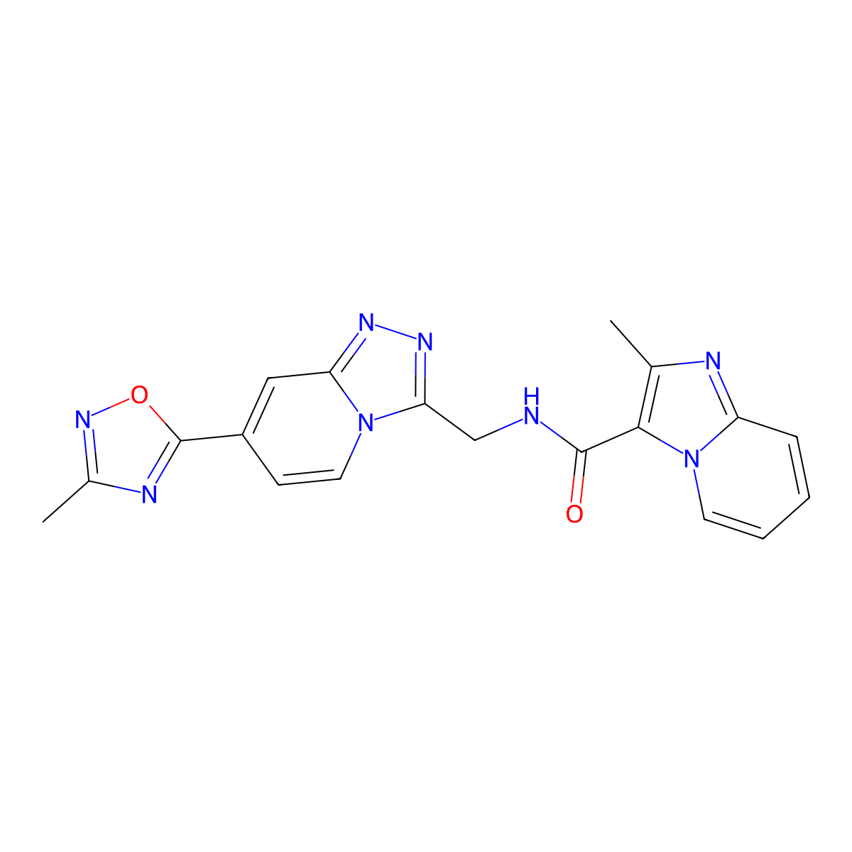 2-methyl-N-{[7-(3-methyl-1,2,4-oxadiazol-5-yl)-[1,2,4]triazolo[4,3-a]pyridin-3-yl]methyl}imidazo[1,2-a]pyridine-3-carboxamide molecular structure, CAS 2034447-19-1