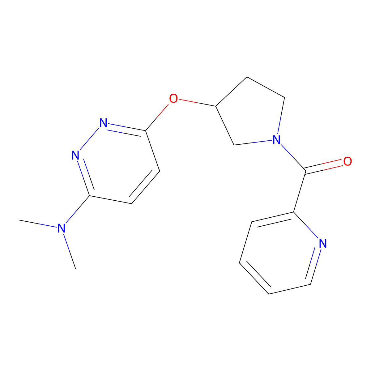 (3-((6-(Dimethylamino)pyridazin-3-yl)oxy)pyrrolidin-1-yl)(pyridin-2-yl)methanone molecular structure, CAS 2034447-21-5